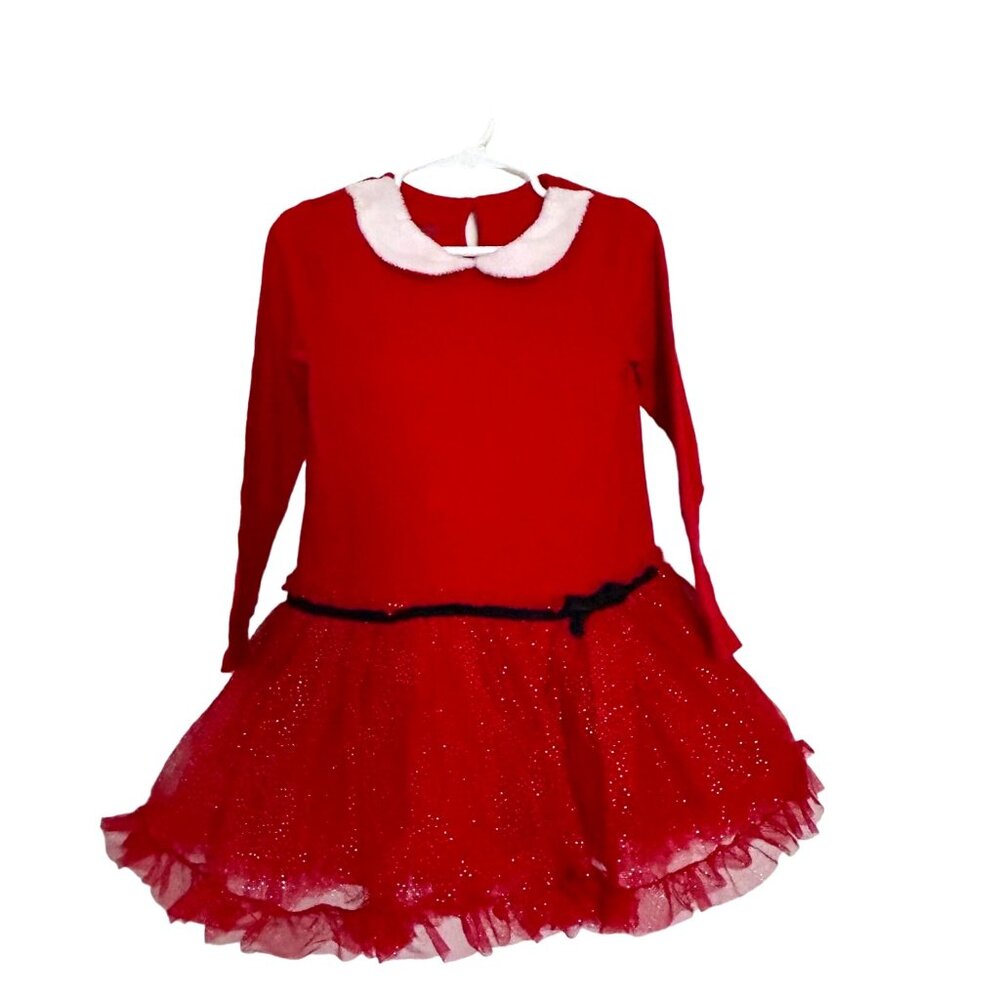 Toughskins Girls RED Size S(4T) Dress Tulle Tutu Holiday